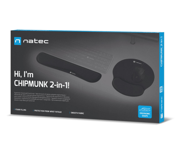 Natec POD MYSZ I NADGARSTEK  CHIPMUNK ZESTAW ERGONOMICZNY CZARNY - 1470212 - zdjęcie 5